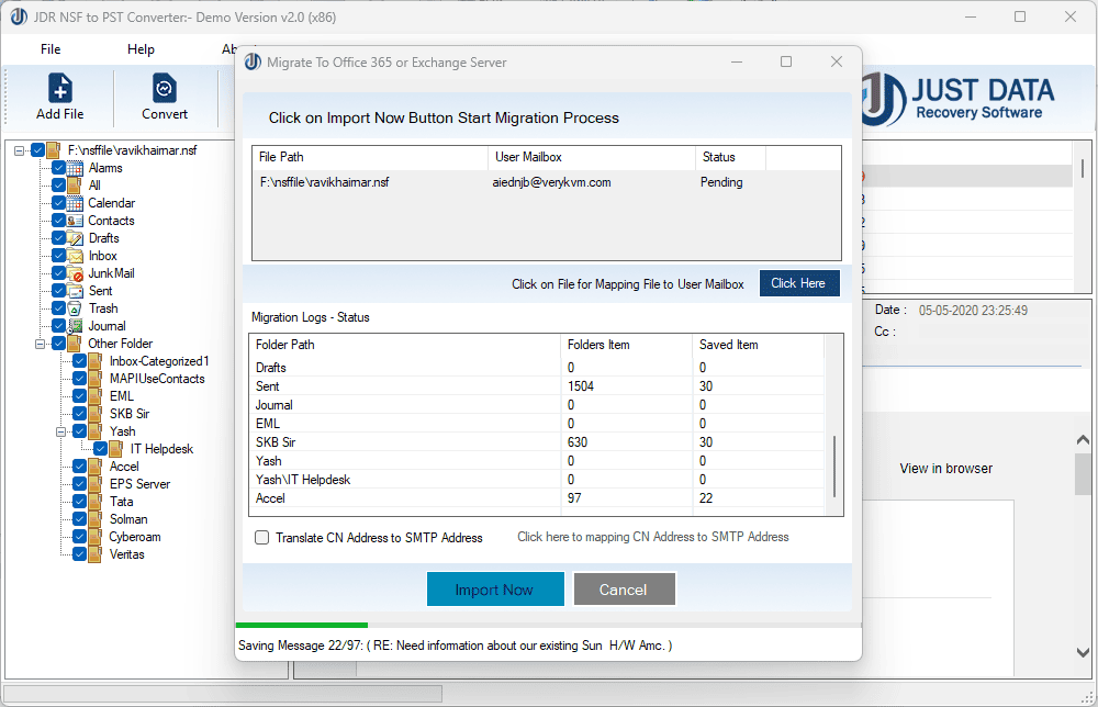 JDR NSF to PST Converter