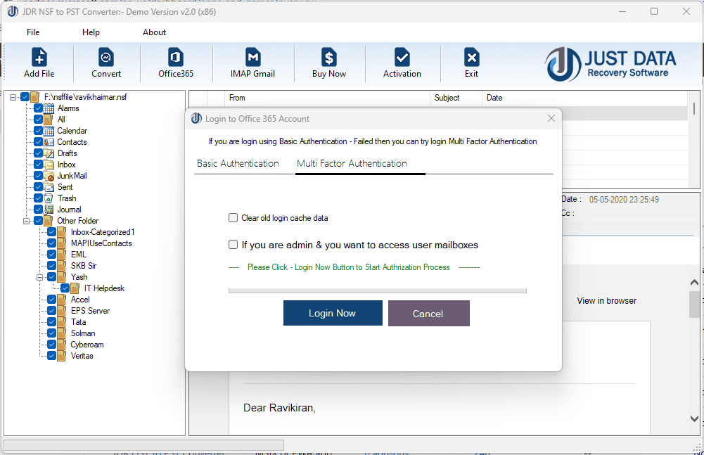 JDR NSF to PST Converter