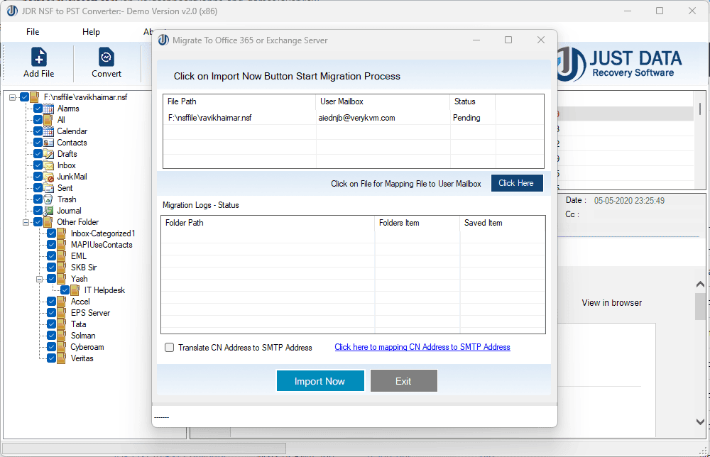 JDR NSF to PST Converter