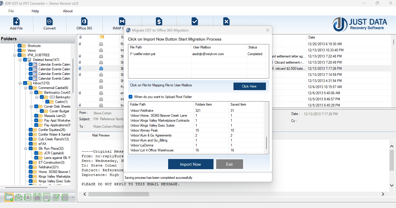 Importing Mailbox into Office365 Account