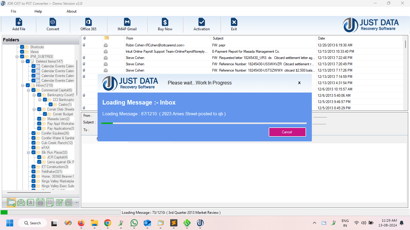 Scanning Exchange EDB file