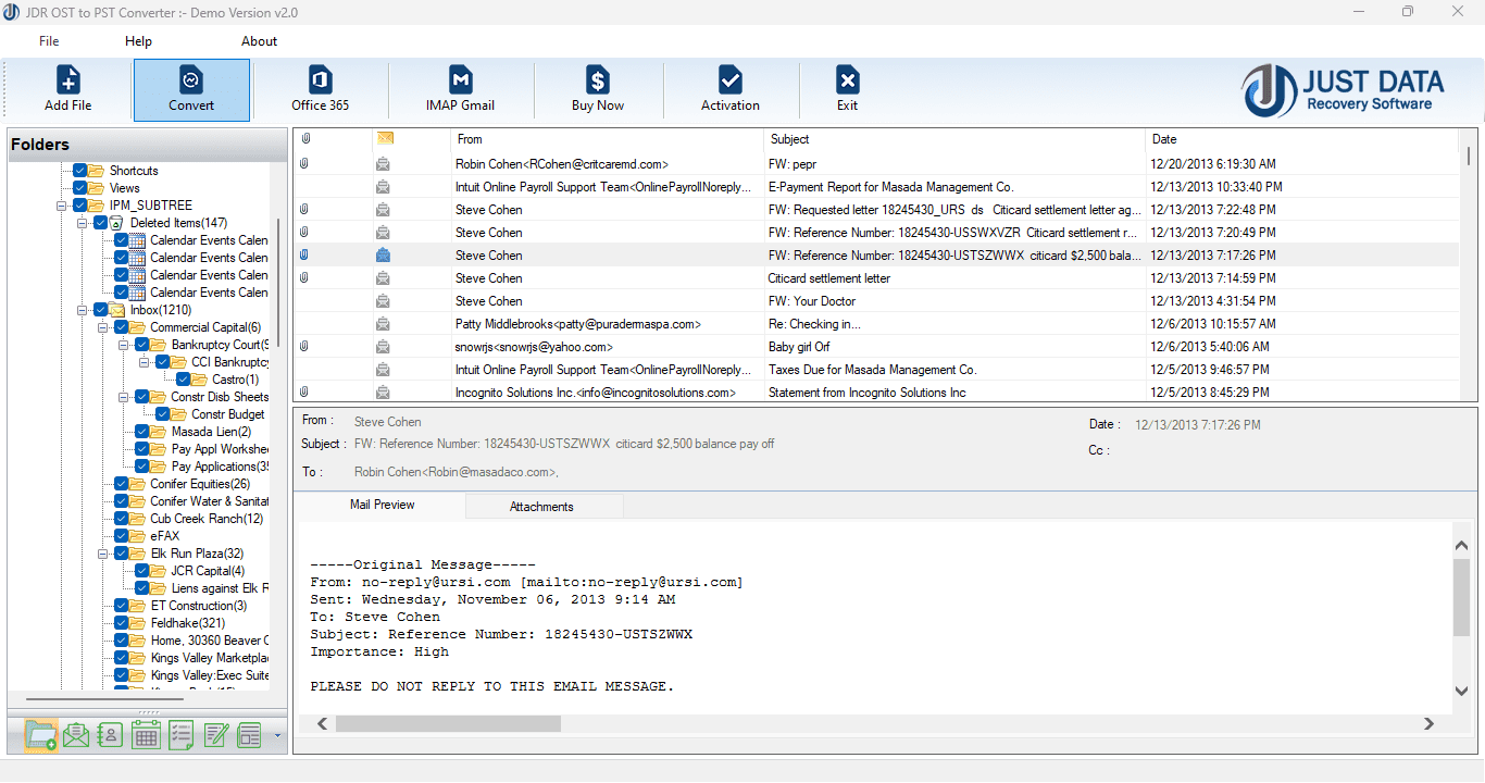 Rebuild Exchange Mailbox Folder