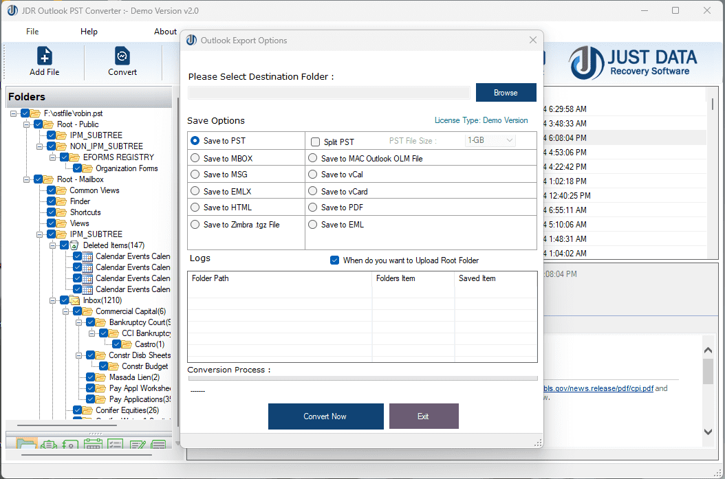 STEP 5 :- JDR Outlook PST Converter Software